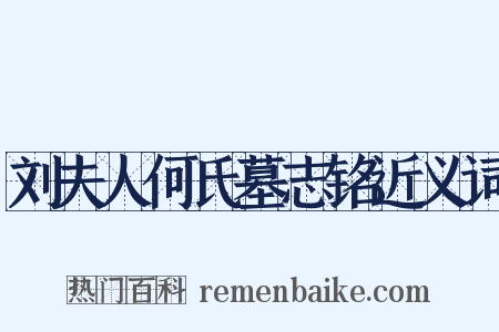 刘夫人何氏墓志铭近义词是什么意思的图片